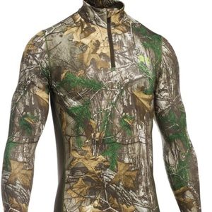 Mens Under Armour Heatgear Scent Control 1/4 in Realtree Camo